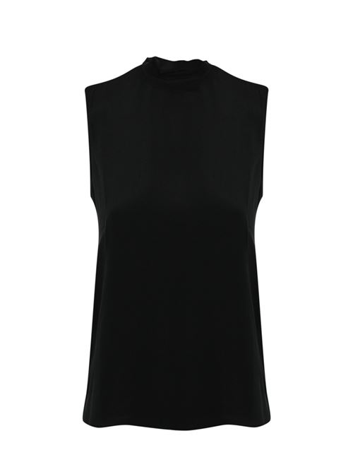 Top con fiocco in crepe de Chine nero MAX MARA STUDIO | 2426166011600002